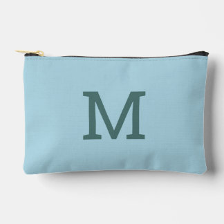 Light Blue Monogram Initial Accessory Makeup Bag