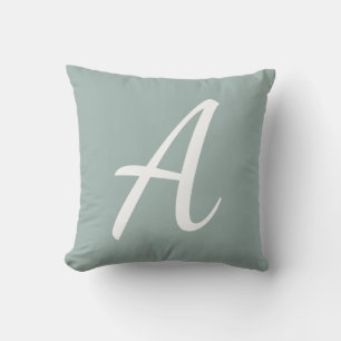 Light Blue Monogram  Throw Pillow