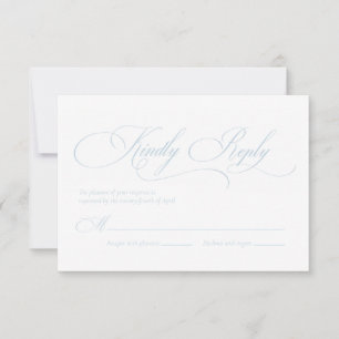 Light Blue Monogram Wedding RSVP Card