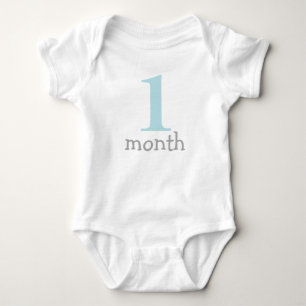 Light Blue Monthly Baby Bodysuit