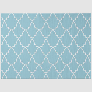 Light Blue Moroccan Lattice Pattern  Tissue Paper