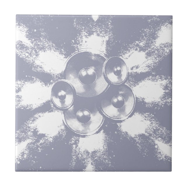 Light blue music speakers tile (Front)