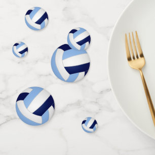 light blue navy blue volleyball kids sports party confetti