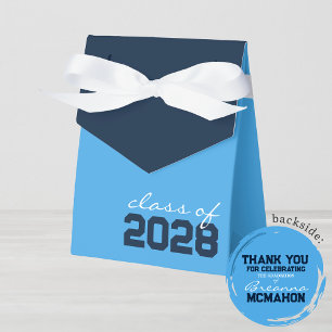 Light Blue & Navy Graduation Favour Boxes