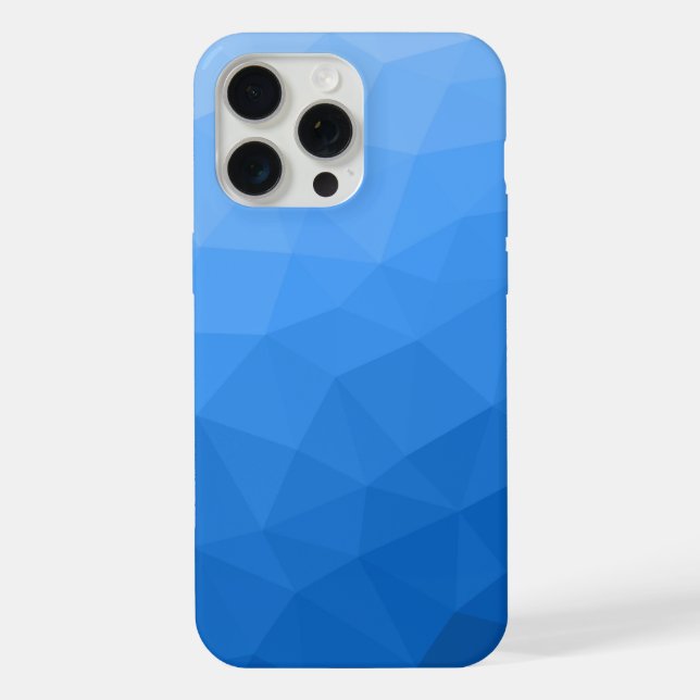 Light blue ombre gradient geometric mesh pattern iPhone case (Back)