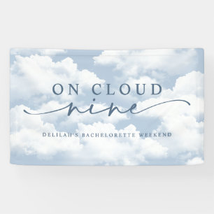 Light Blue "On Cloud Nine" Bachelorette Weekend Banner