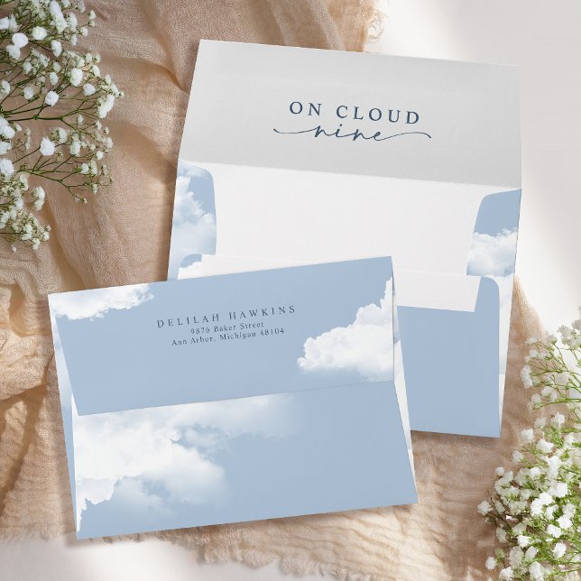 Light Blue "On Cloud Nine" Bachelorette Weekend Envelope (Creator Uploaded)