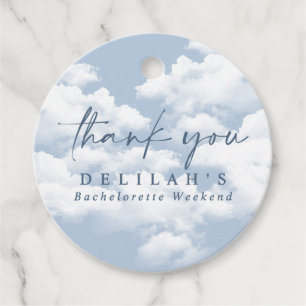 Light Blue "On Cloud Nine" Bachelorette Weekend Favour Tags