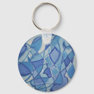 Light Blue Original Abstract Artwork Kara Willis Keychain