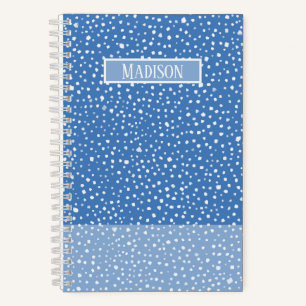 Light Blue Painted Smudge Dot Pattern Personalized Notebook