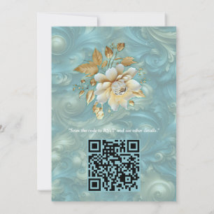 Light Blue-Palette on Gold Barogue design Invitation