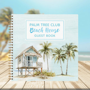Light Blue Palm TreeS Beach House Guest Book