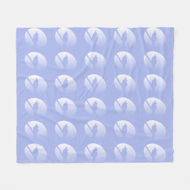 Light Blue Peaceful Nature Bird Silhouette Fleece Blanket (Front (Horizontal))