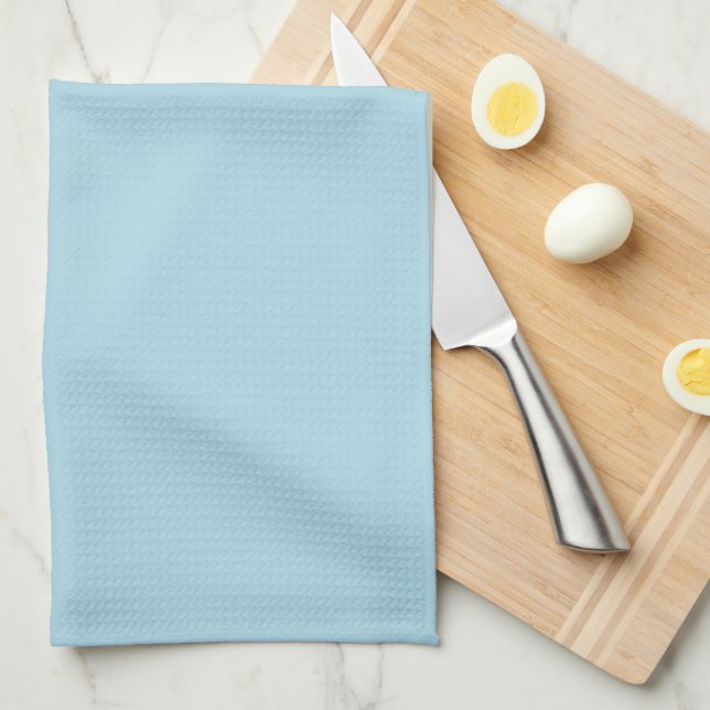 Light Blue Personalized Premium Coloured Kitchen Towel (Quarter Fold)