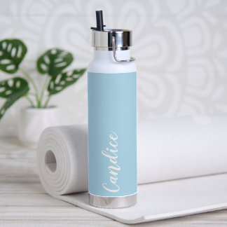 Light Blue Personalized Wedding Bridesmaid Water Bottle