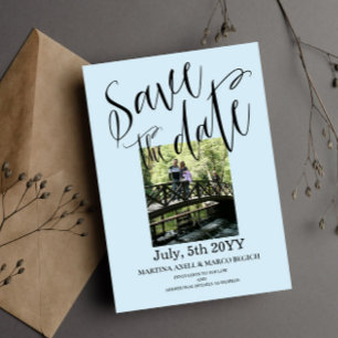 Light Blue Photo Save the date Invitation