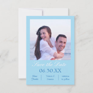 Light Blue Photo Vertical - 3x5 Save the Date