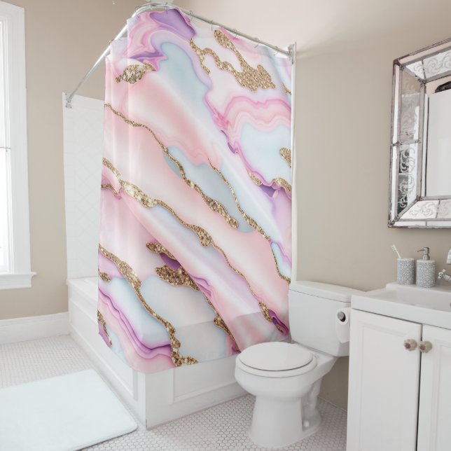 Light Blue Pink Agate Marble Modern Collection (In Situ)