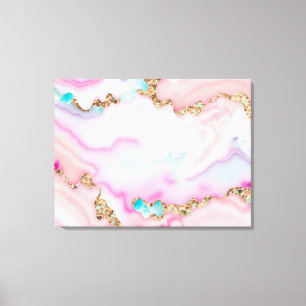 Light Blue Pink Agate Marble Popular Collection Canvas Print
