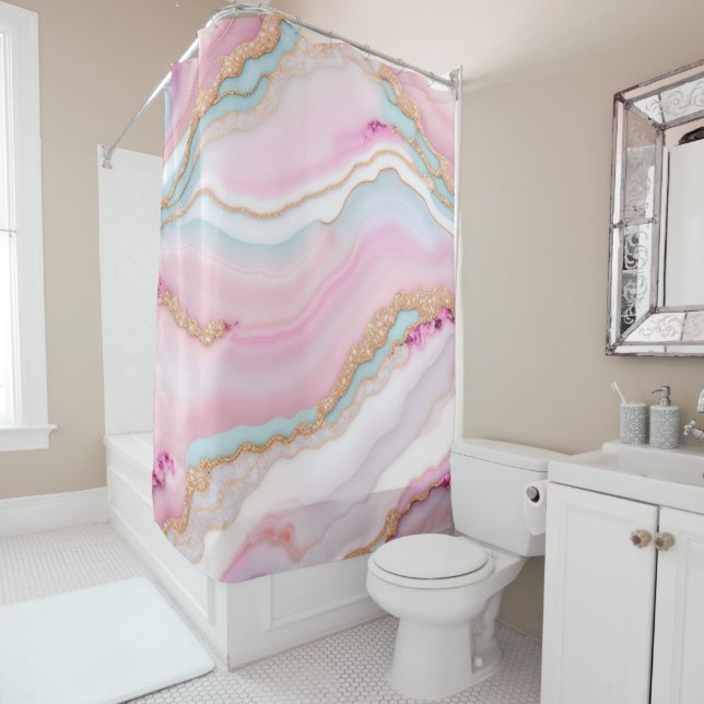 Light Blue Pink Agate Marble Trendy Collection (In Situ)