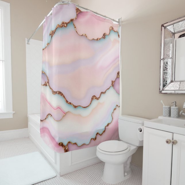 Light Blue Pink Marble Agate Modern Collection (In Situ)