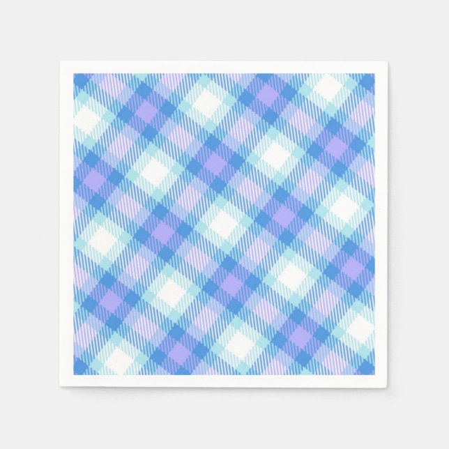 Light Blue Plaid  Napkin (Front)