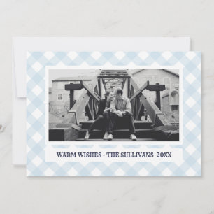 Light Blue Plaid   Rustic    CUSTOM Holiday Photo