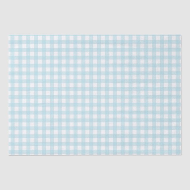 Light Blue Plaid Tissue Paper (Front)