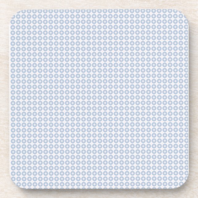 Light Blue Plus Circles Coaster (Front)