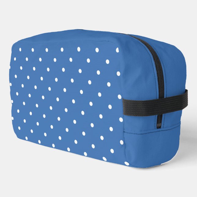 Light blue polka dot dopp kit (Left Corner)
