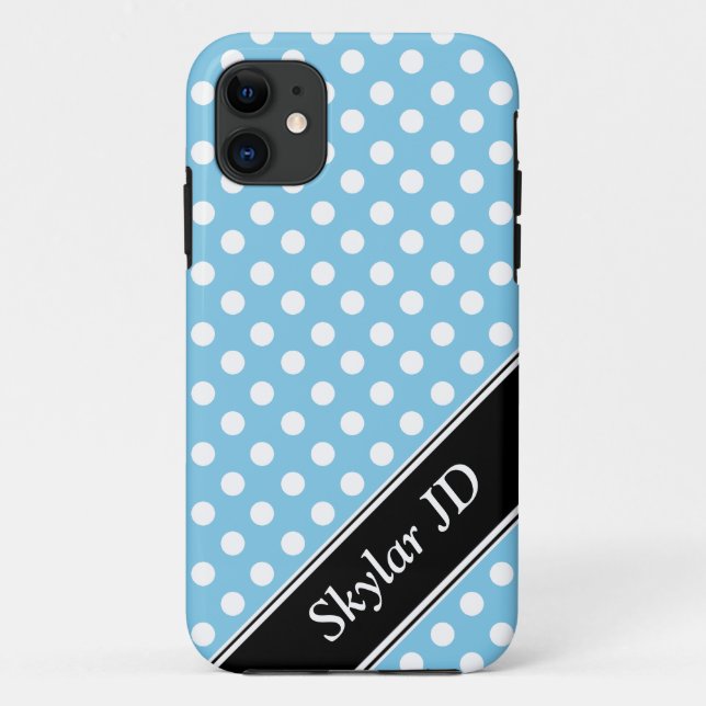 Light Blue Polka Dot personalized iPhone 5 Case (Back)