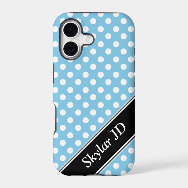 Light Blue Polka Dot personalized iPhone 5 Case (Back)