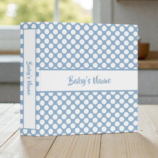 Light Blue Polka Dots Baby Photos Binder