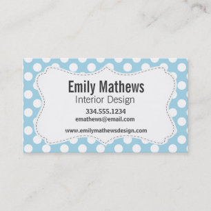 Light Blue Polka Dots Business Card