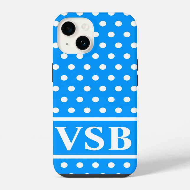 Light Blue Polka Dots iPhone Case (Back)