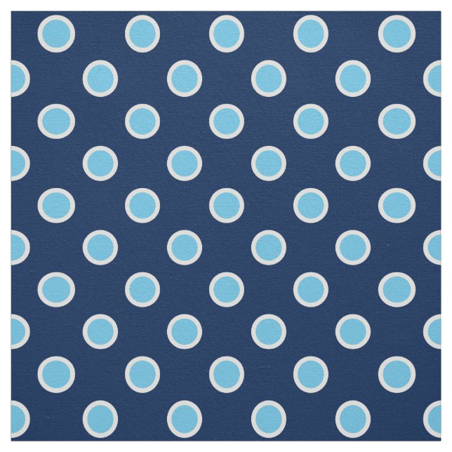 Light Blue Polka Dots on Dark Blue Fabric (Swatch)