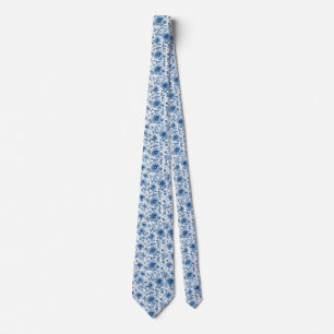 Light Blue Porcelain Floral Wedding Groomsmen Gift Tie
