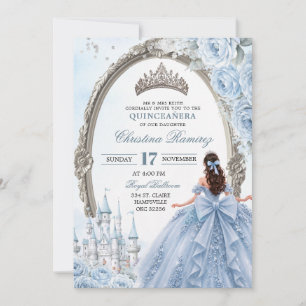 Light Blue Princess Quinceanera Invitation
