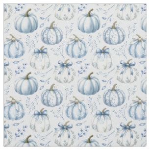 Light Blue Pumpkin Pattern - Fabric