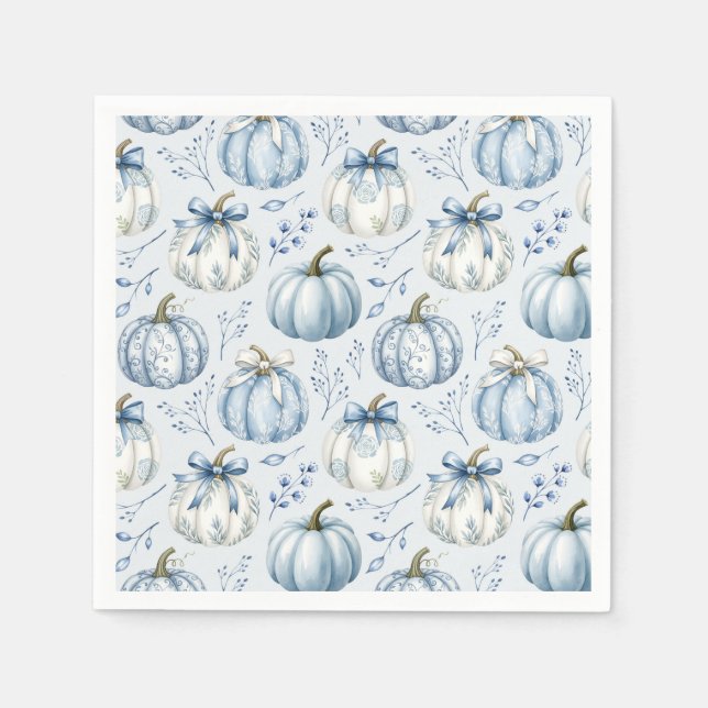 Light Blue PumpkinPattern - Napkins (Front)