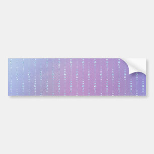 Light Blue Purple Vertical Waterdrops Unicorn Bumper Sticker