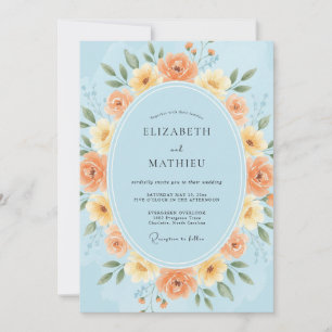 Light Blue Radiant Meadow Wedding Invitation