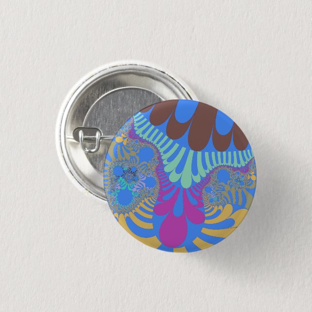 Light Blue Rainbow Mod 1 Inch Round Button (Front & Back)