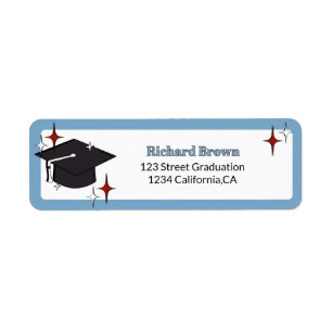 Light blue retro graduation cap star graduation