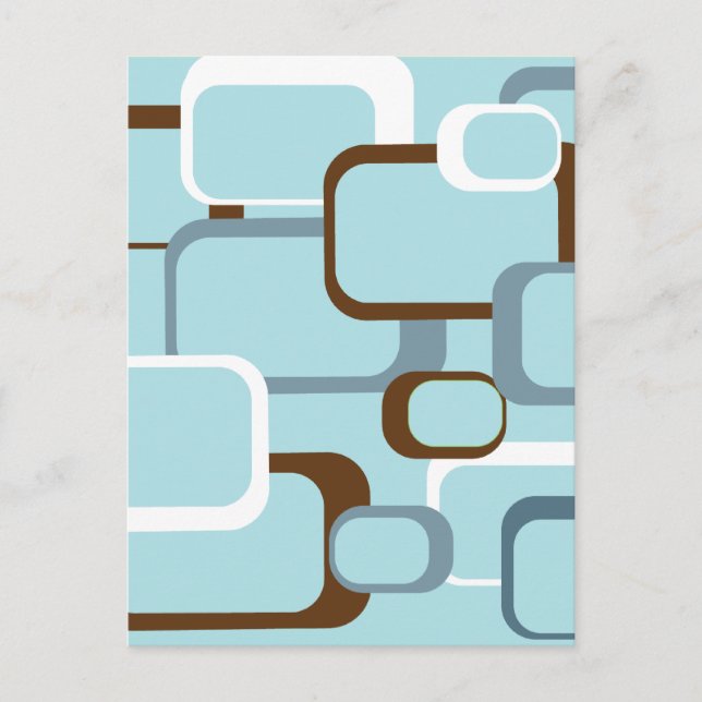light blue retro squares postcard (Front)