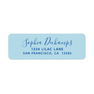 Light Blue Return Address Label