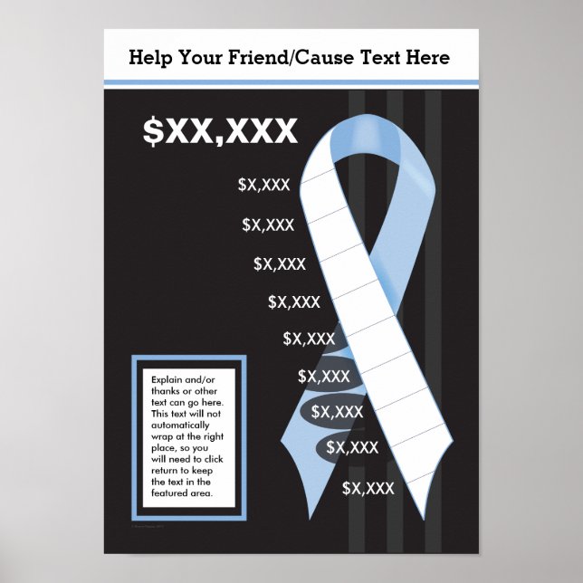 Light Blue Ribbon Fundraising Poster (Front)