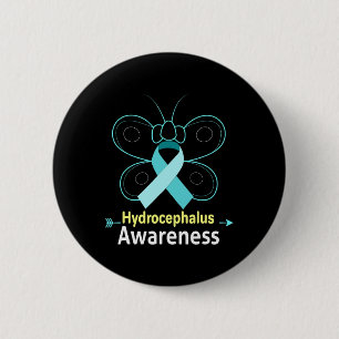 Light Blue Ribbon Hydrocephalus Awareness  2 Inch Round Button