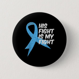 Light Blue Ribbon Support Warrior Prostate Cancer 2 Inch Round Button