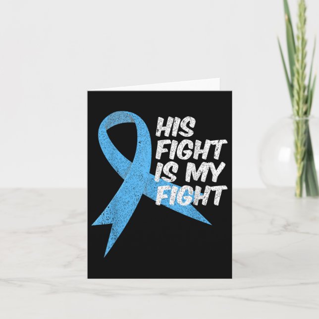 Light Blue Ribbon Support Warrior Prostate Cancer  Card (Front)
